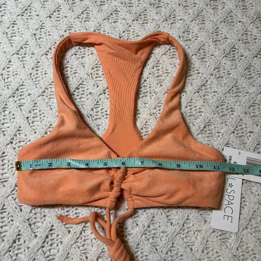 NWT L*Space Dax Top Orange Textured Bikini Swim Top –‎ Women’s Small